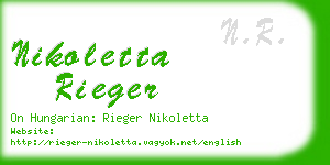 nikoletta rieger business card